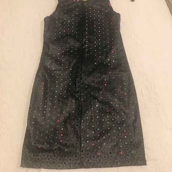 Black faux leather dress Hollyworld size 10 - Picture 4 of 7